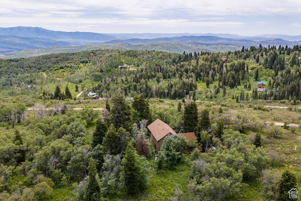 Bird's eye view featuring a mountain view