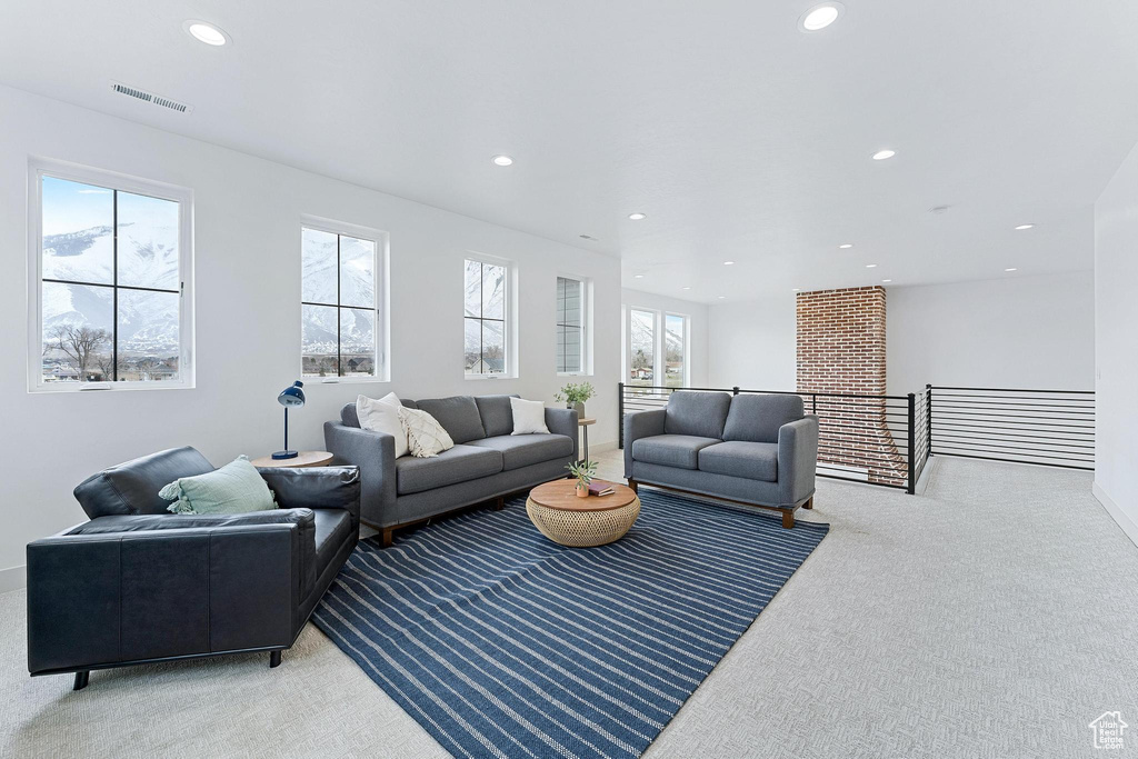 View of carpeted living room