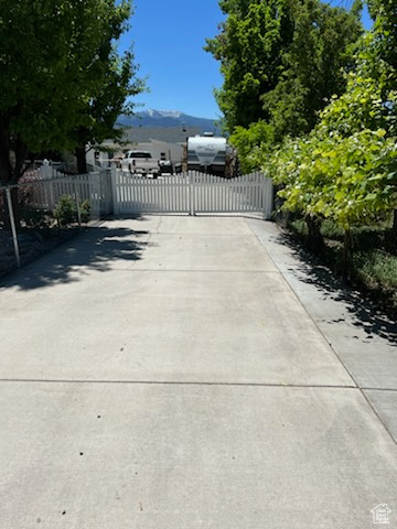 Exterior space with a mountain view