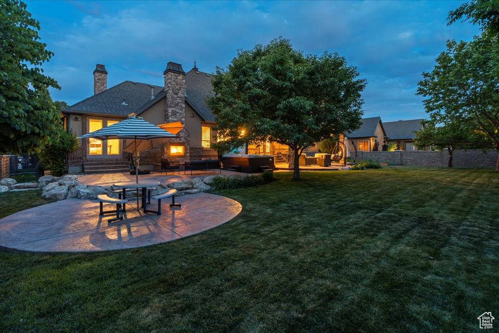 View of yard with a patio area