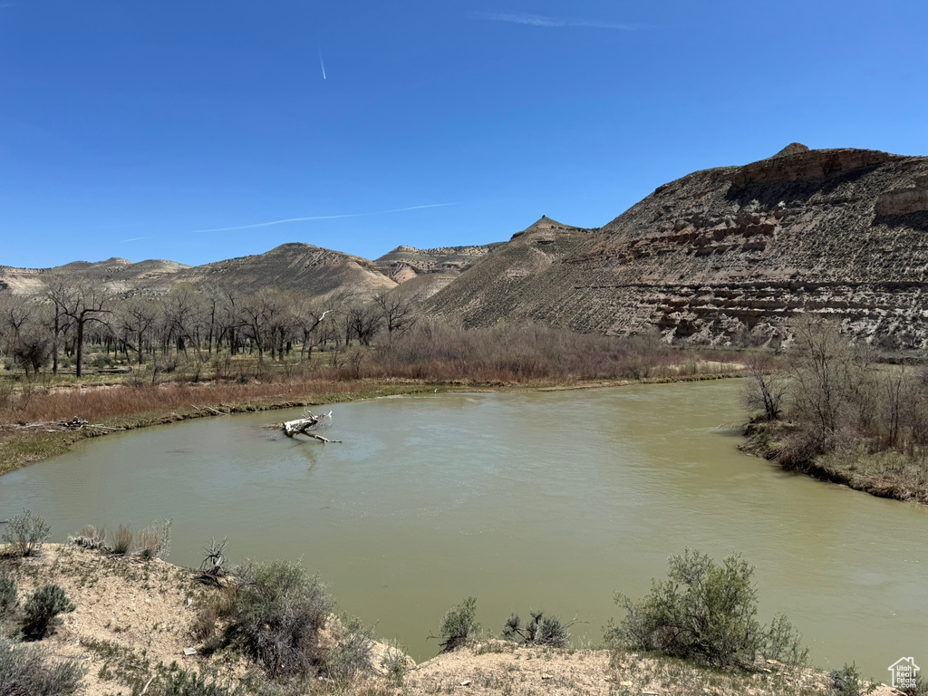 Water view with a mountainous background