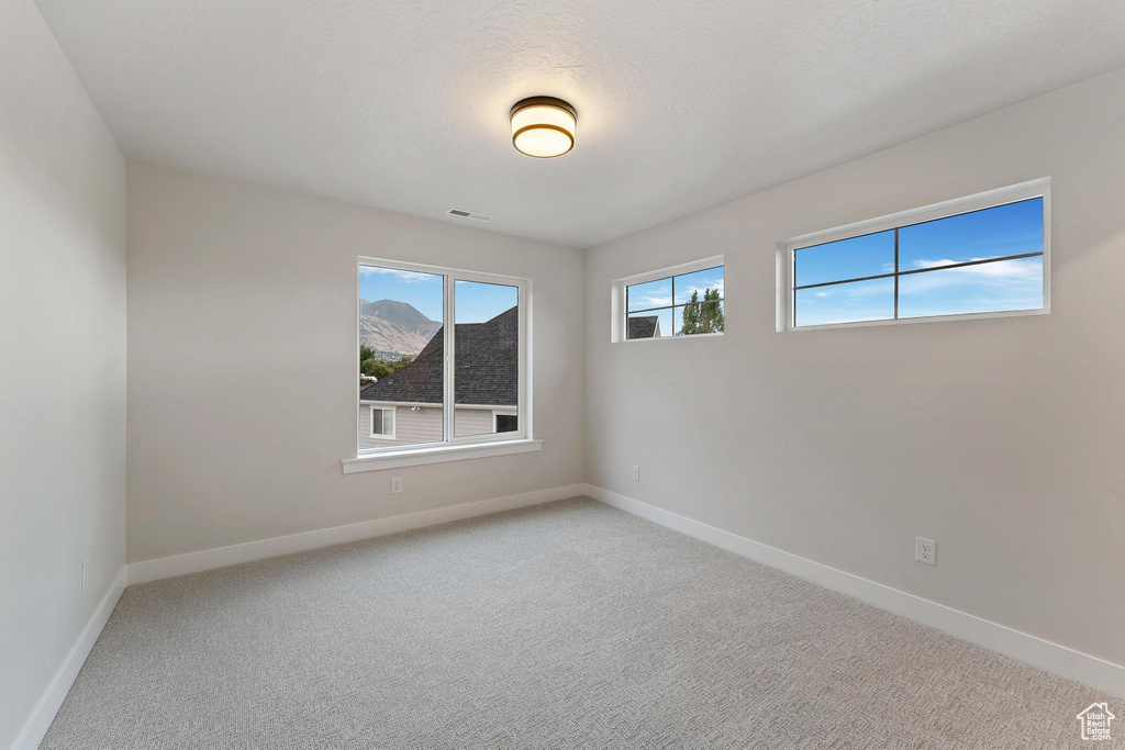 Spare room featuring carpet