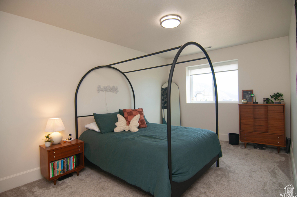 Bedroom with carpet floors