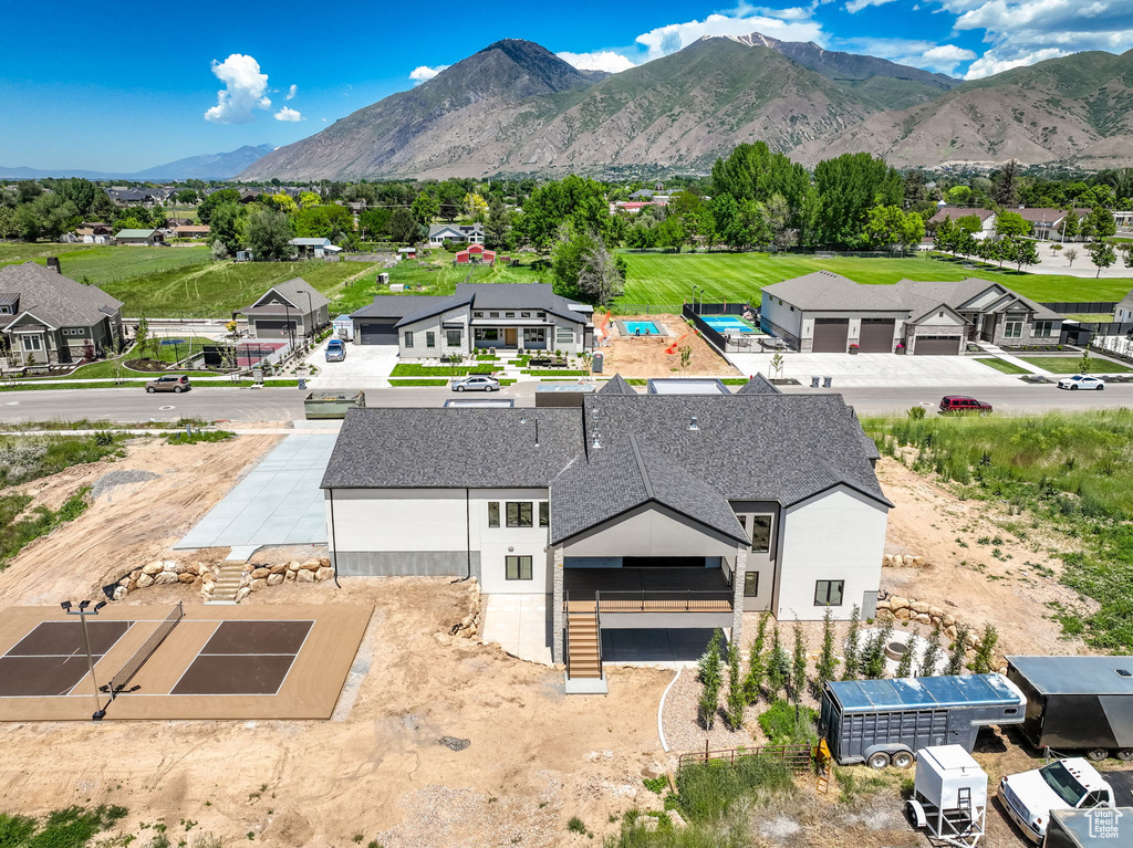 Mountain view with nearby suburban area