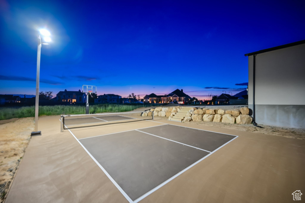 View of tennis court