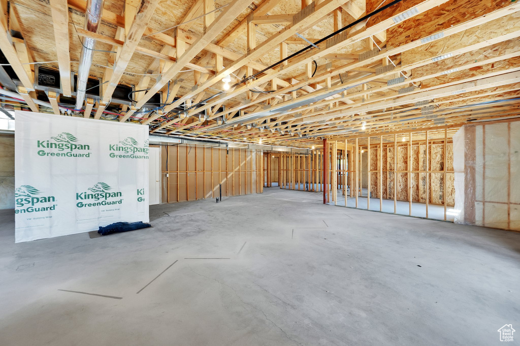 View of unfinished basement