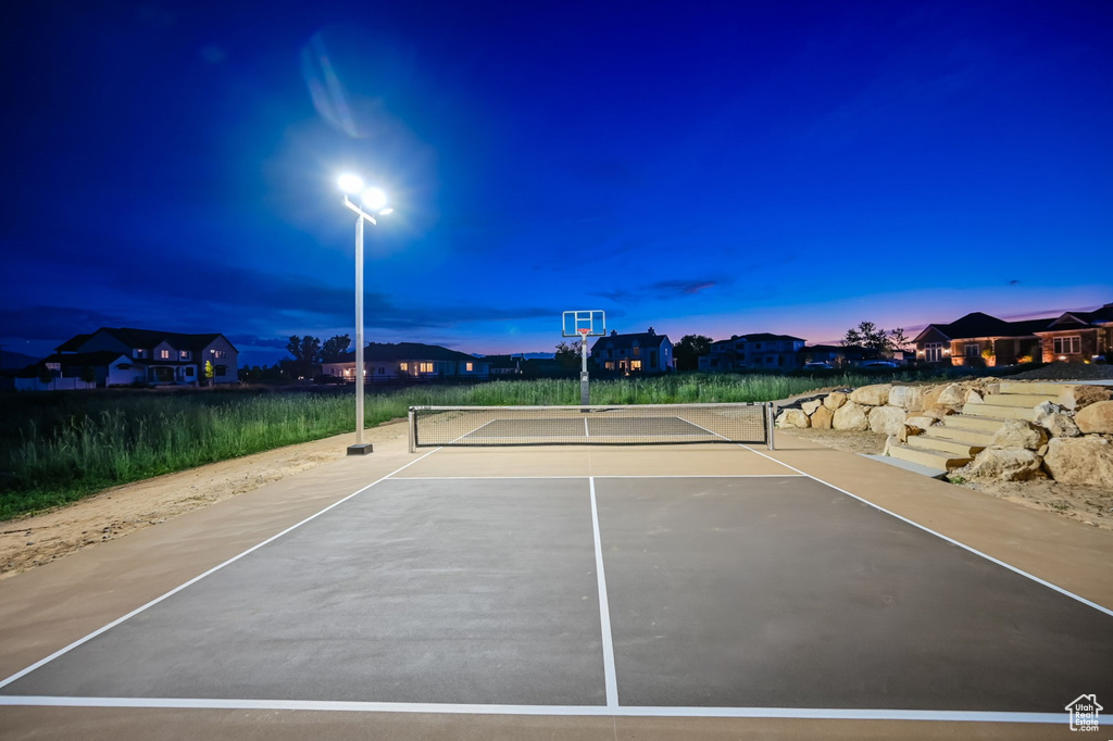 View of tennis court