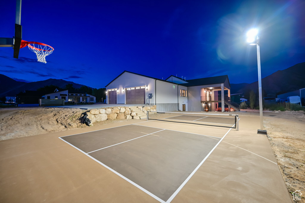 View of tennis court