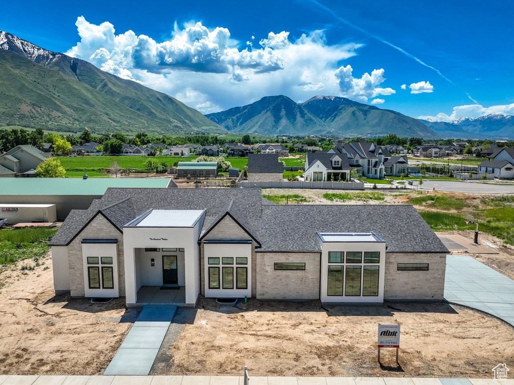 Mountain view with nearby suburban area