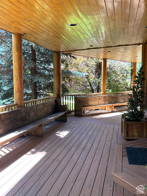 View of wooden deck