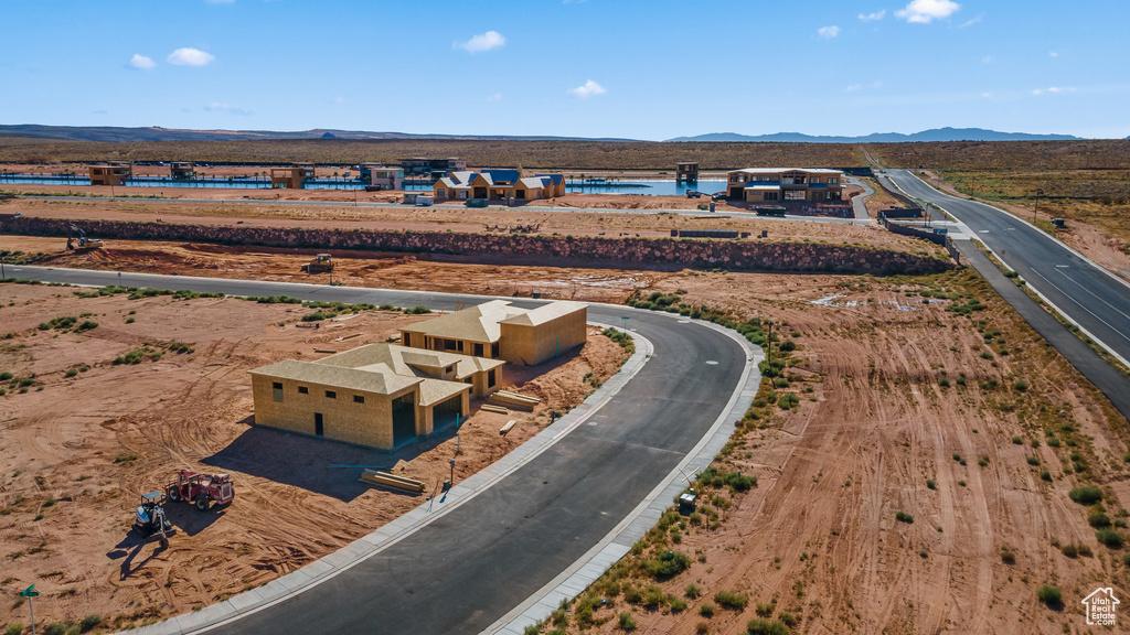 Birds eye view of property featuring a mountain view