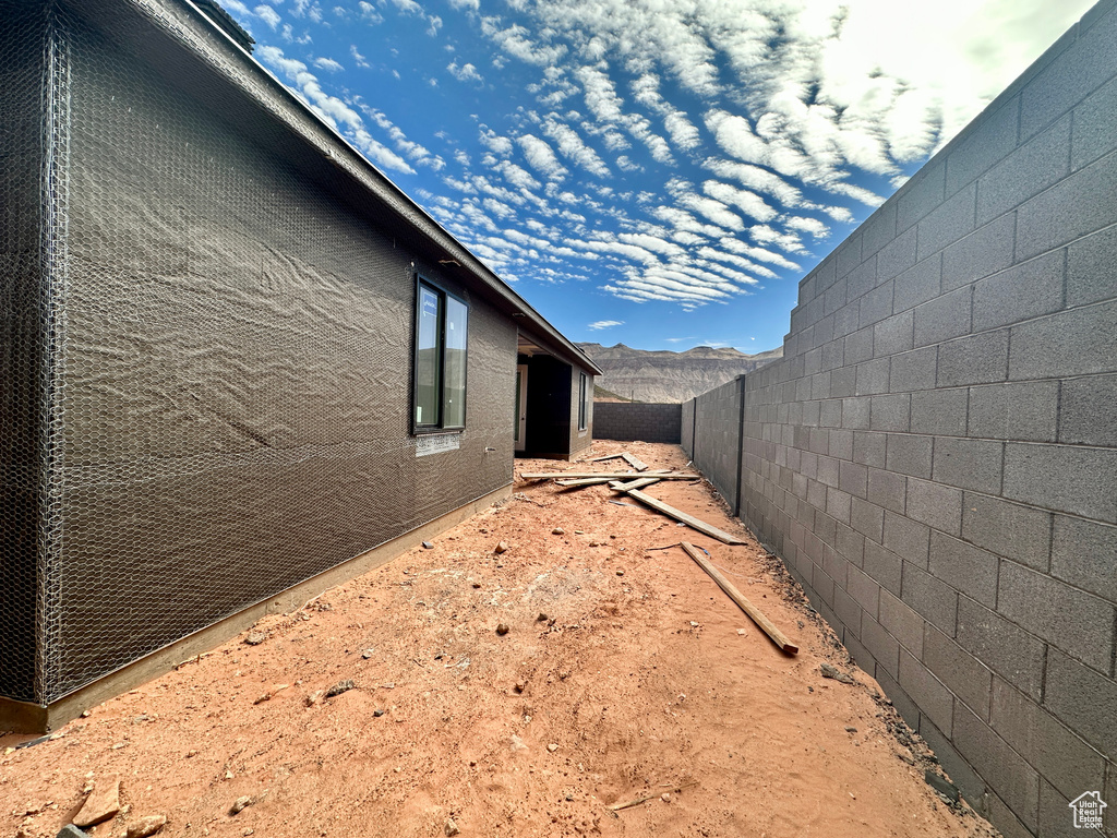 View of yard with a mountain view