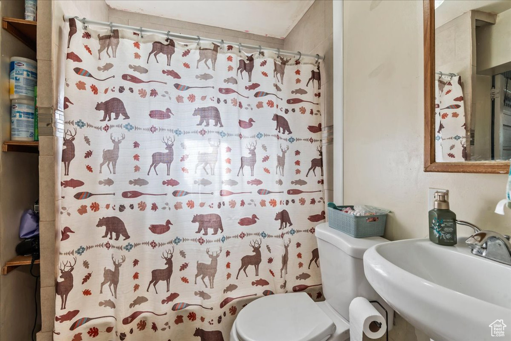 Bathroom featuring sink and toilet