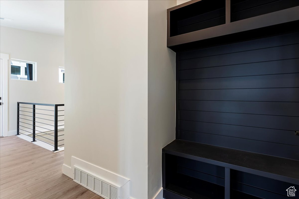 Mudroom featuring light hardwood / wood-style floors