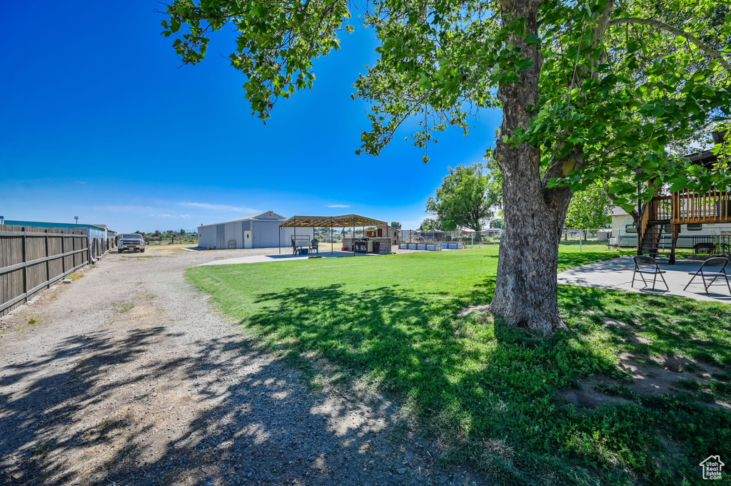 View of yard featuring a patio