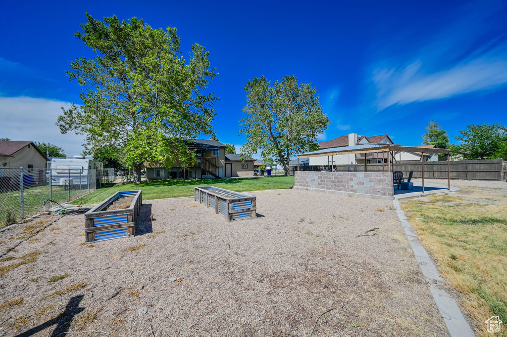 View of yard with a gazebo