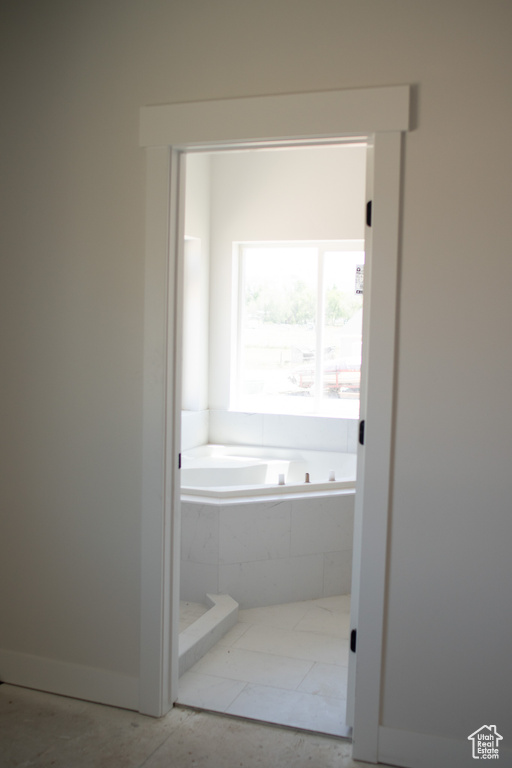 Bathroom with a garden tub