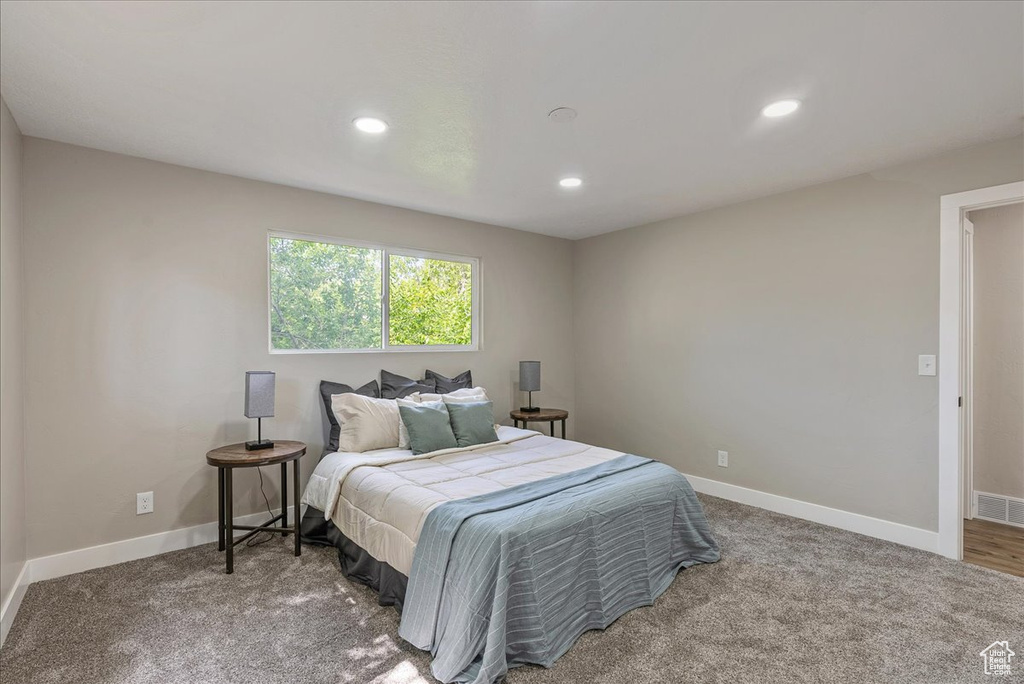 View of carpeted bedroom