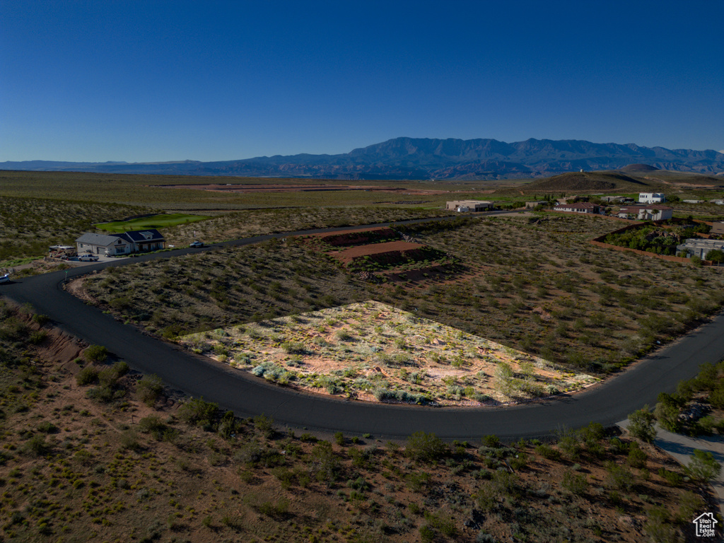 Aerial view featuring a mountain view and a rural view