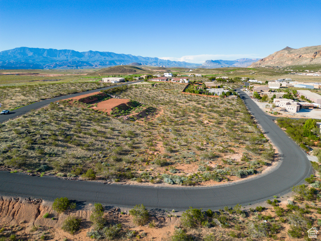 Drone / aerial view with a mountain view