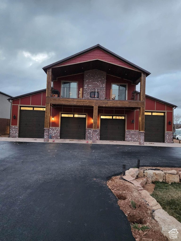 View of front of house with a garage