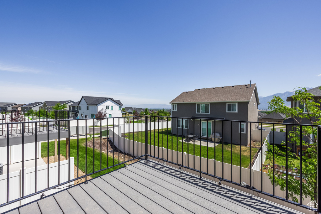 Wooden deck with a lawn