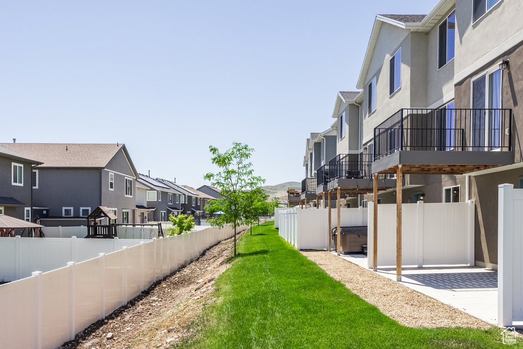 View of yard featuring a patio