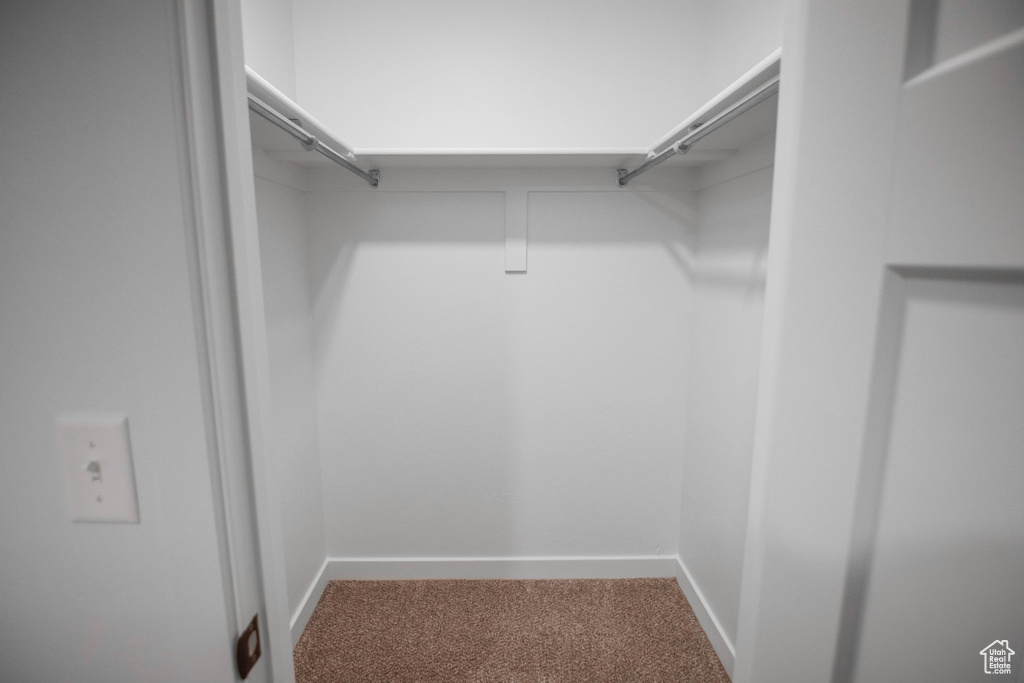 Walk in closet featuring carpet flooring