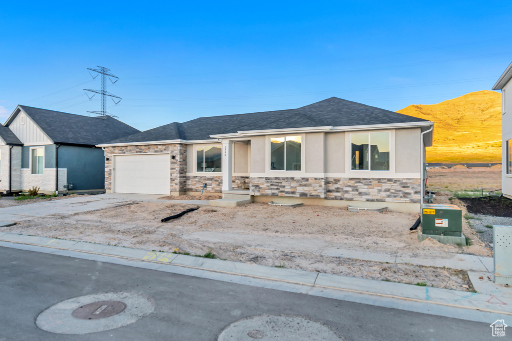 View of front facade with a garage