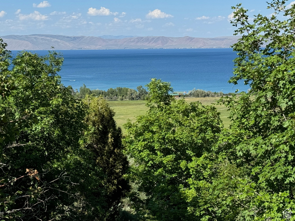 View of water feature featuring a mountain view