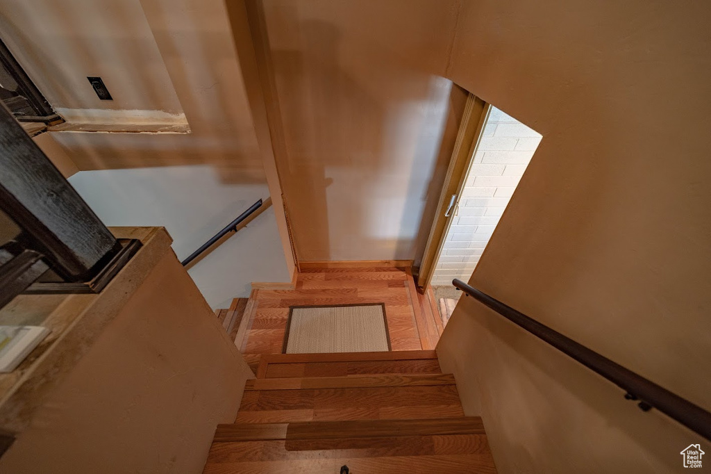 Stairway with wood-type flooring