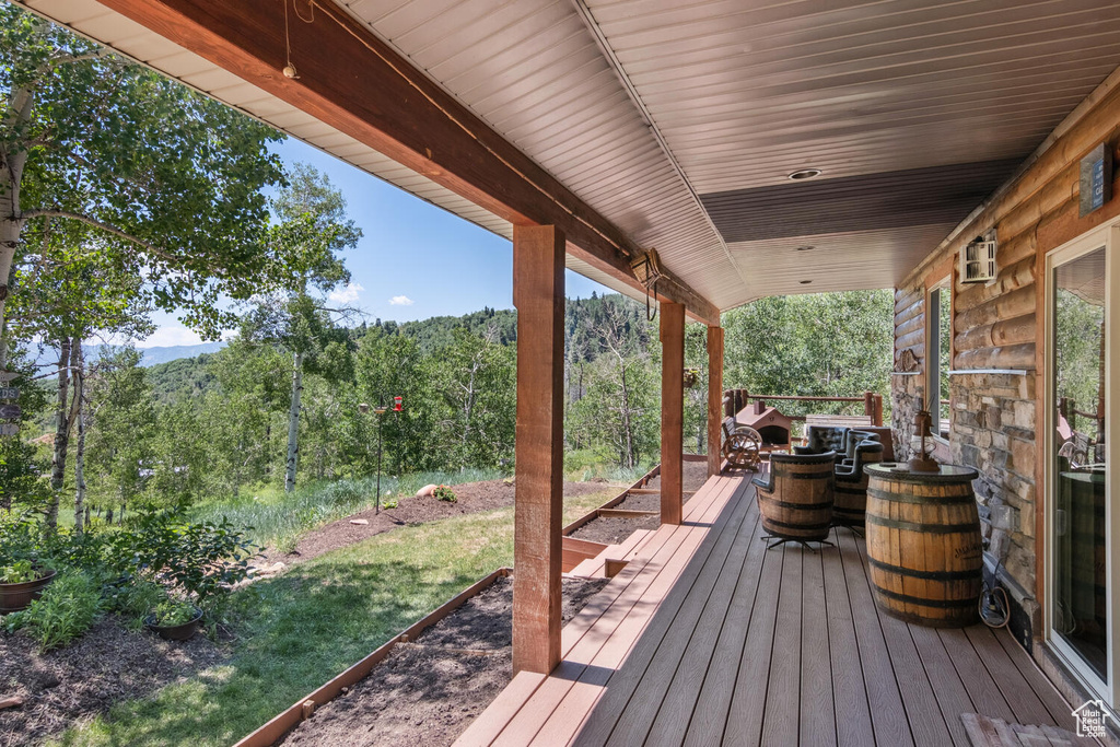 View of wooden deck