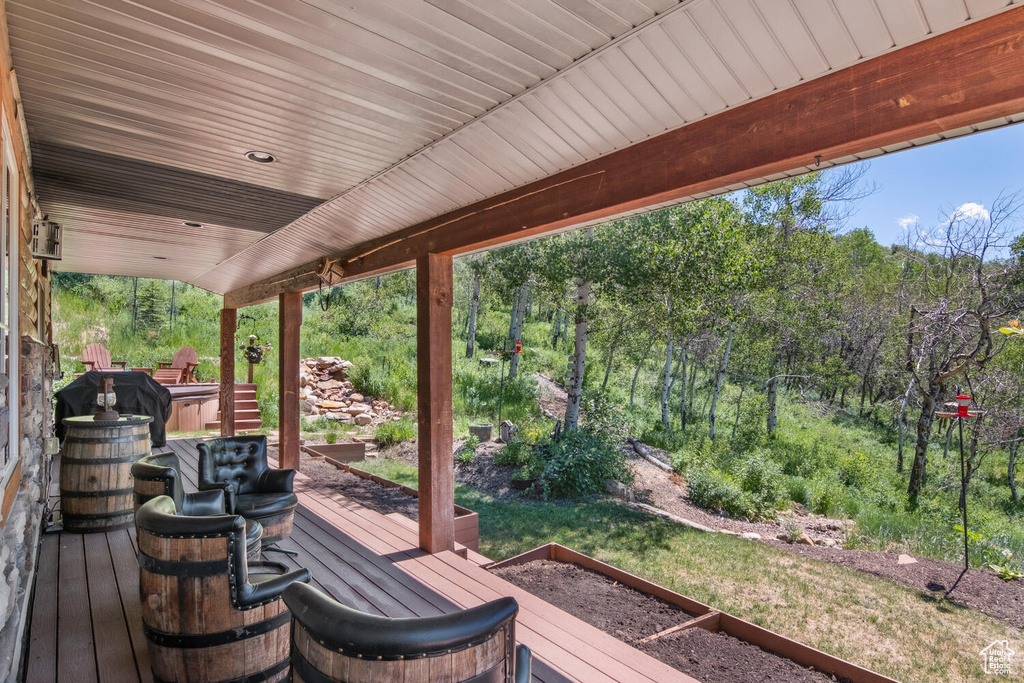 View of wooden deck