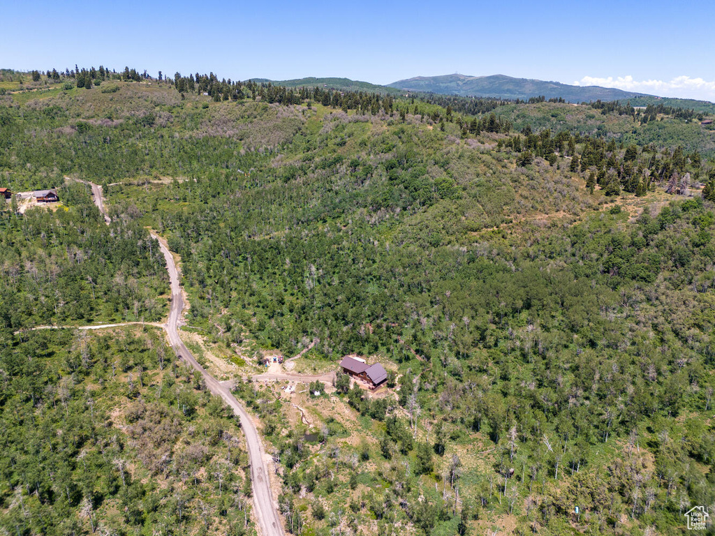 Bird's eye view featuring a mountain view