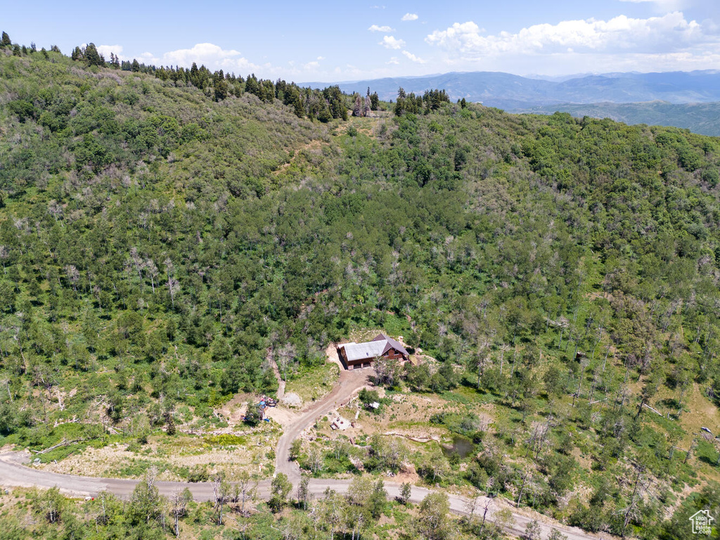 Drone / aerial view with a mountain view