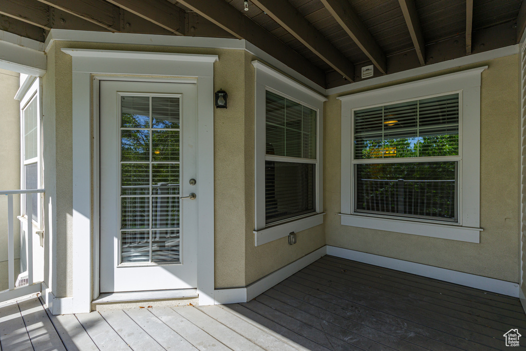 View of wooden deck