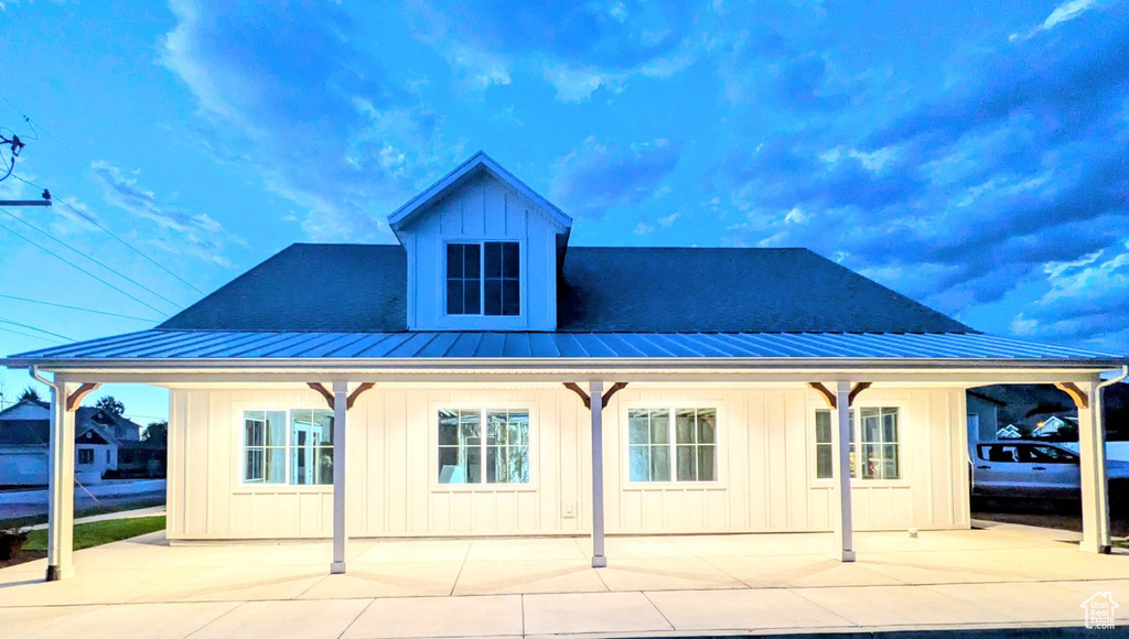 Exterior space with a patio