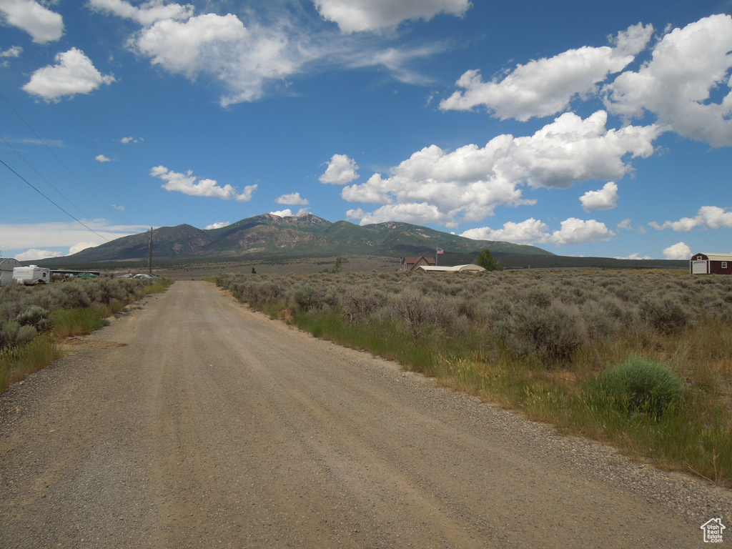 View of road with a mountain view