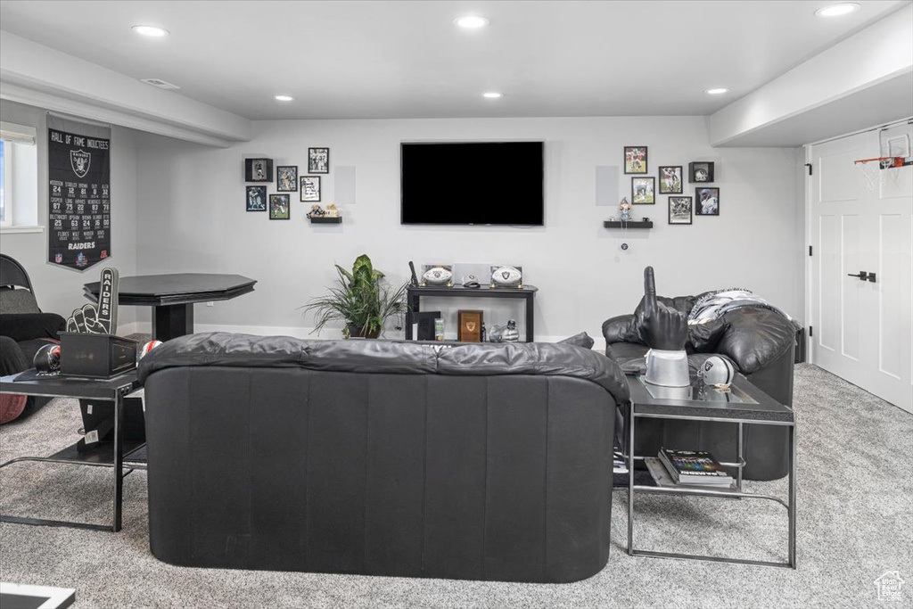 View of carpeted living room