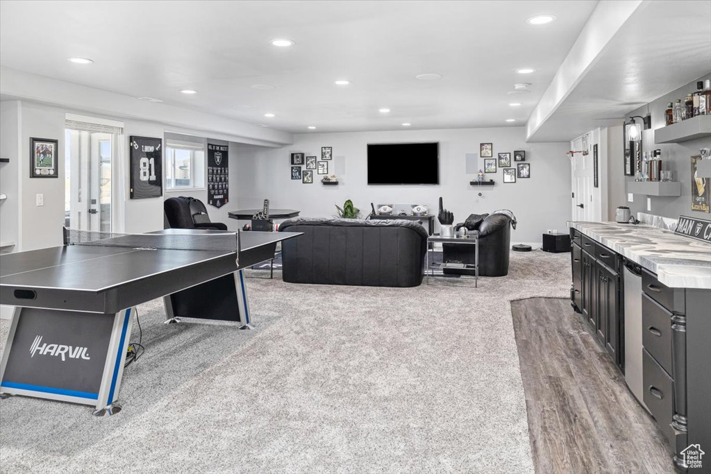 Interior space featuring light hardwood / wood-style floors