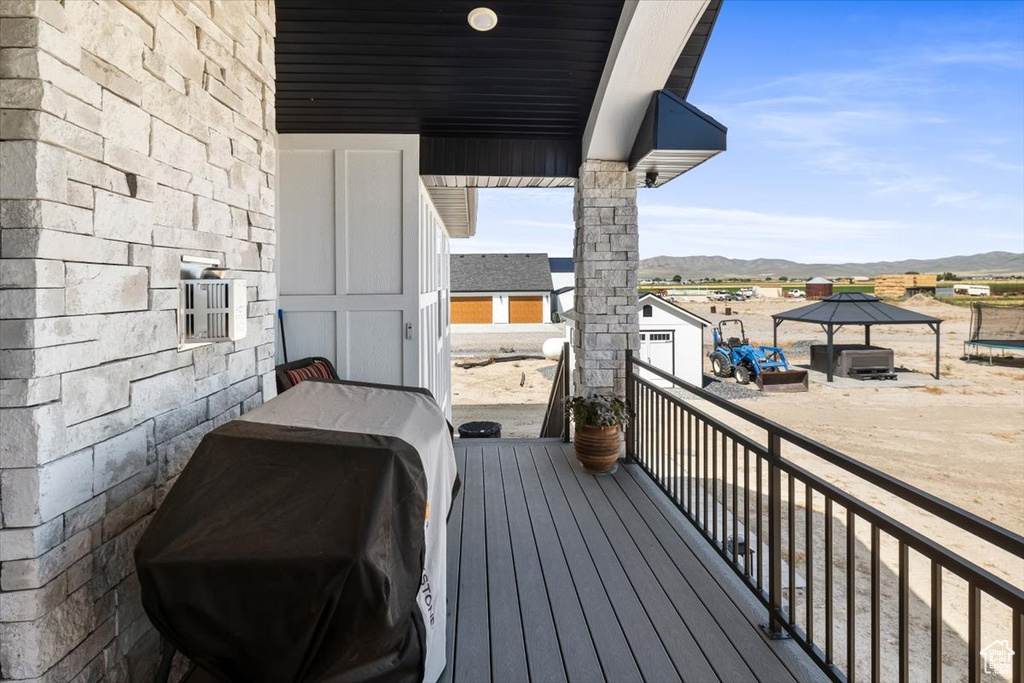 Balcony featuring a grill