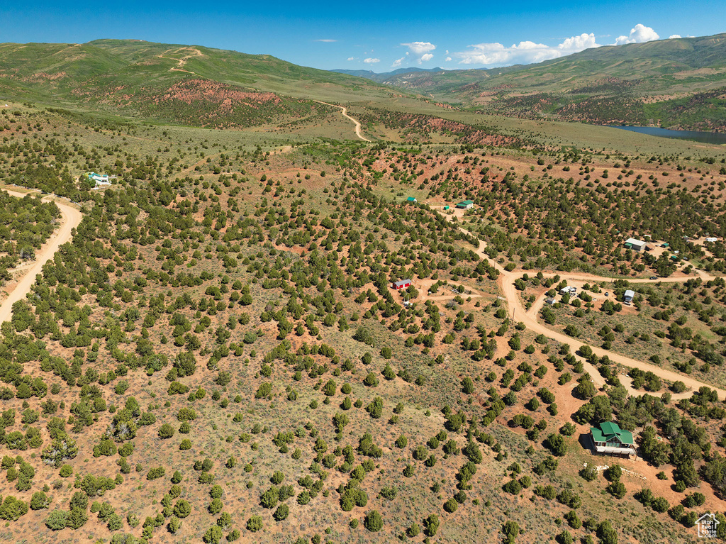 Birds eye view of property featuring a mountain view