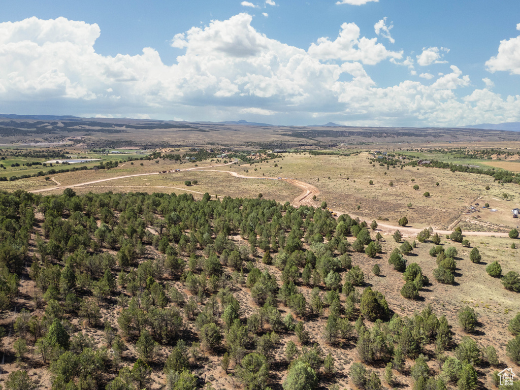Drone / aerial view with a mountain view