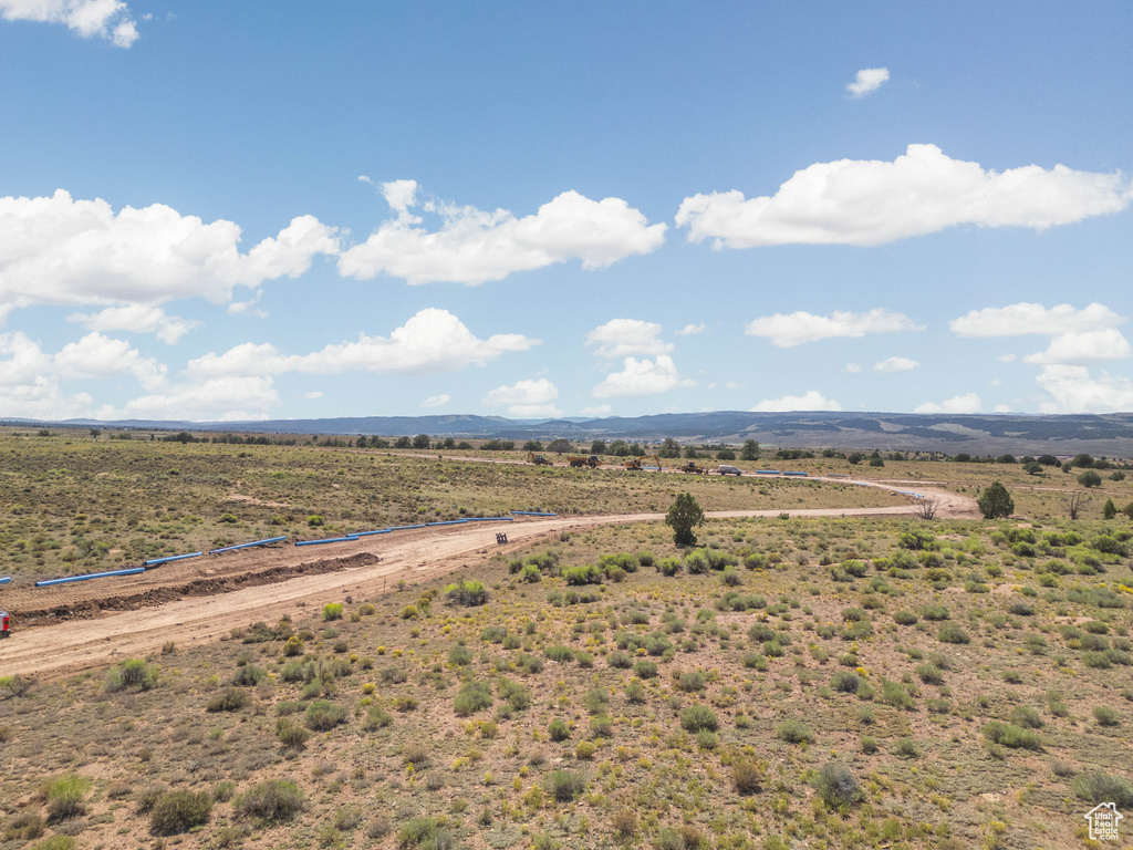 Bird's eye view featuring a rural view and a mountain view
