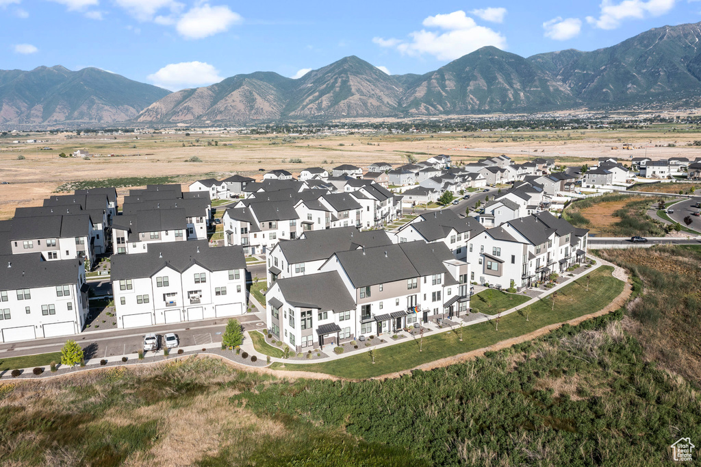 Drone / aerial view with a mountain view