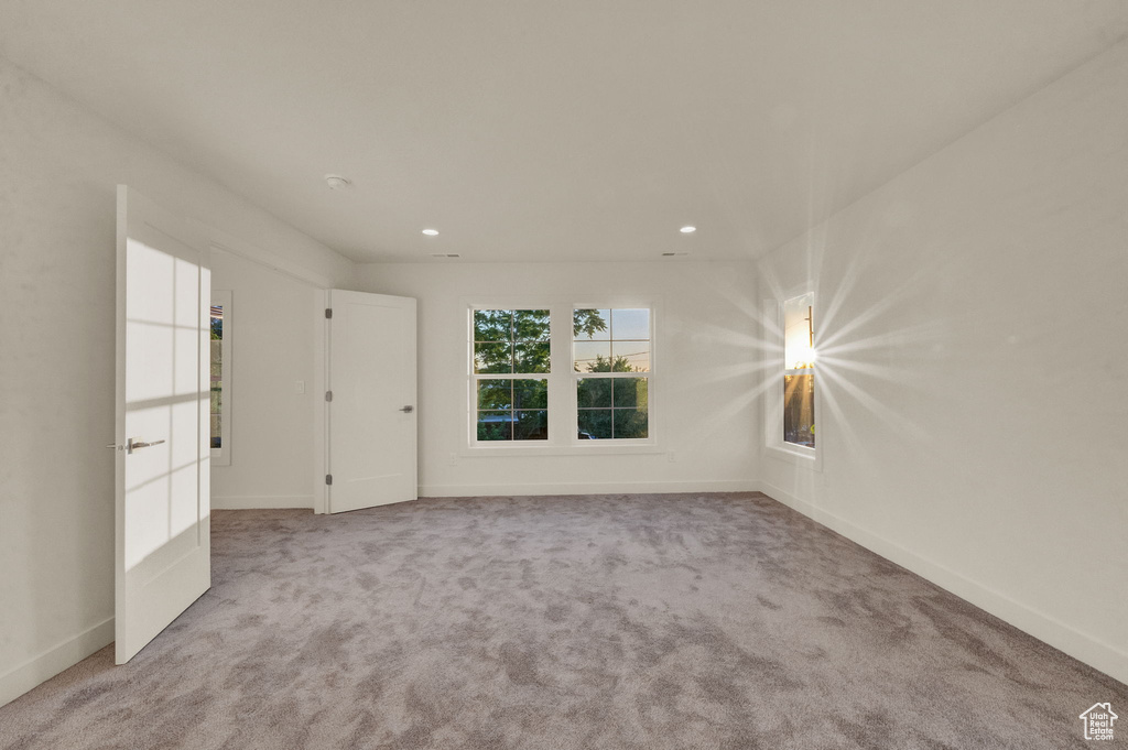 View of carpeted spare room