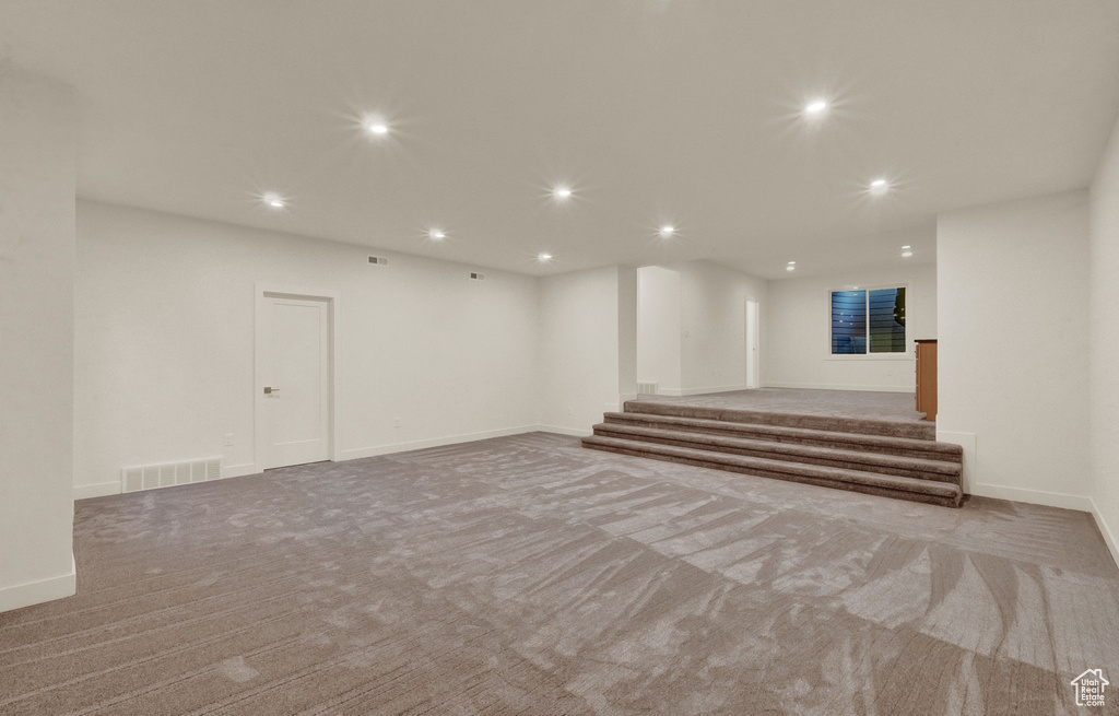 Basement featuring carpet floors