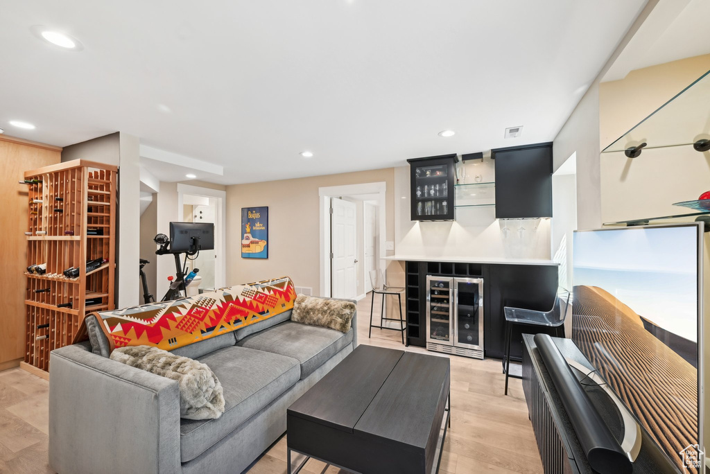 Living room featuring light hardwood / wood-style floors