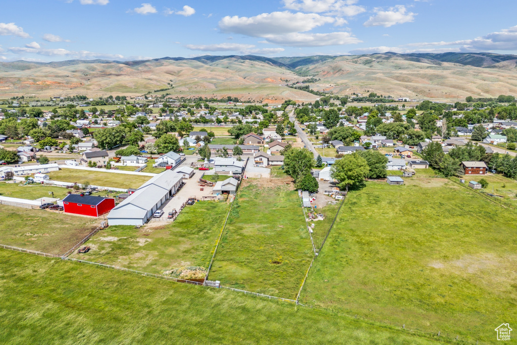 Drone / aerial view with a mountain view