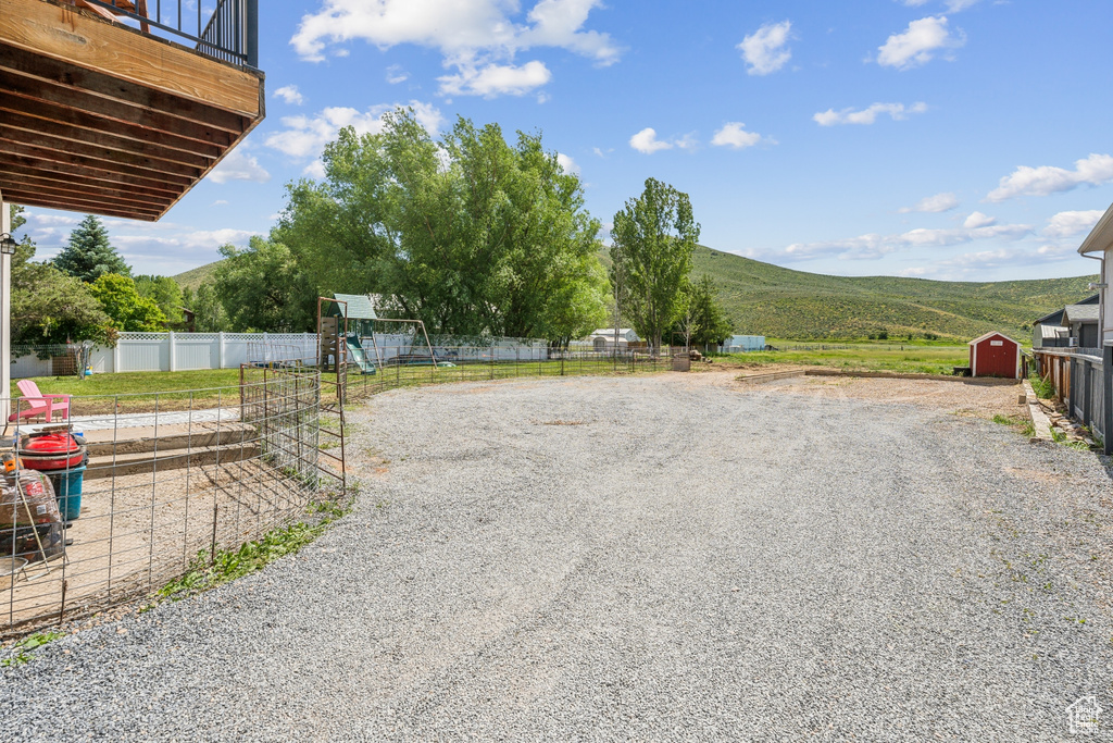 View of road featuring a mountain view